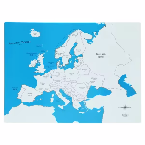 Kontrolni zemljevid Evrope – z označenimi državami